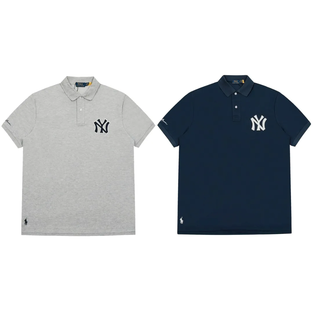 P154 💰 "Top quality" Style number: DS072# (not off the shelves all year round) [Ralph Lauren&NY co-branded new embroidered horse logo POLO lapel basic short sleeves] ✅Ralph Lauren&MLB Yankees co-branded versatile style lapel POLO short sleeves for men and women ✅Main supply platform live broadcast Wholesale entity Replenish when out of stock Not off the shelf ✅ZP quality 1:1 version Scan the code to enter the GF website Z cabinet quality ✅Detailed quality is the only one in Guangzhou. Imported pique fabrics. Focus on high-end. Cost-effective. Needless to say good quality. ✅Restore the original version. The maximum size can be worn up to 210 pounds. Loose, comfortable and stress-free. ✅Work wear and life wear. Suitable for various occasions. Must-have recommendation for couples. Size: S-XL. Color: Gray Navy.